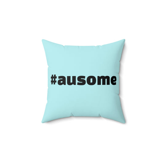 #ausome Square Light Aqua Pillow